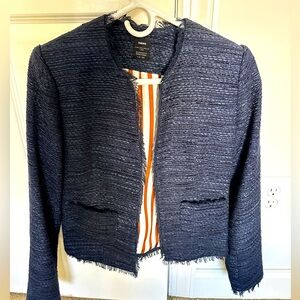 L’agence for Barney’s Co-Op Navy Blazer with Silk Stripe Interior Lining